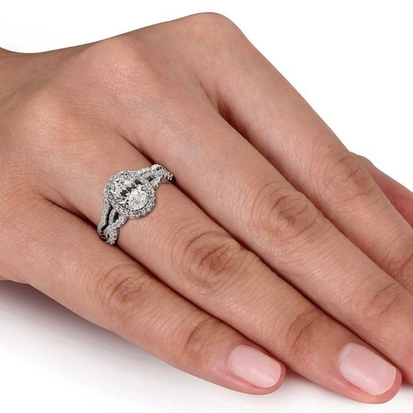 Engagement Ring Sterling Silver Cubic Zirconia Size 7 - Picture 11 of 16